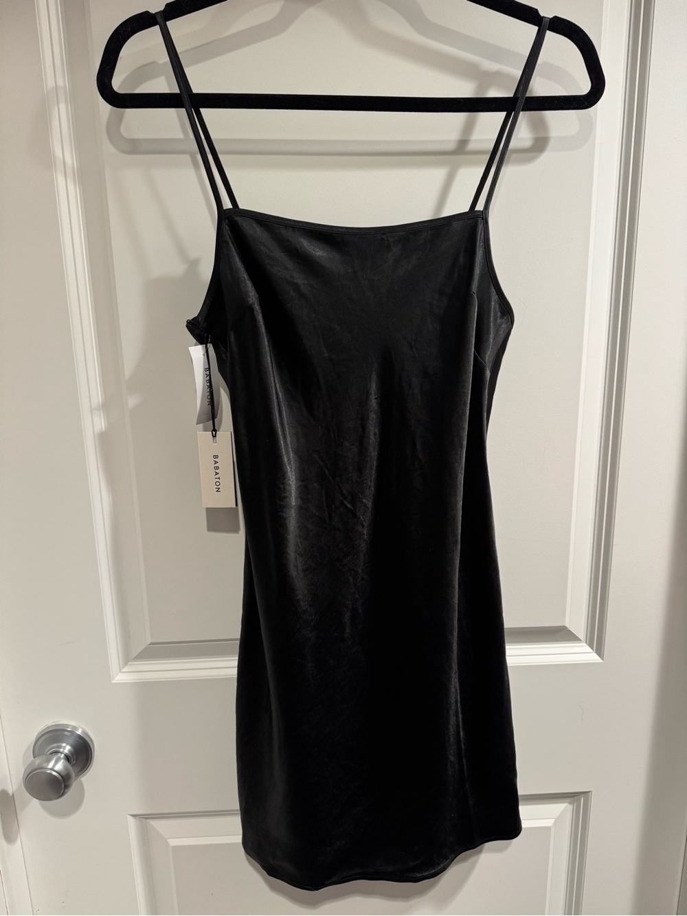 NWT Babaton Black Satin Slip Dress